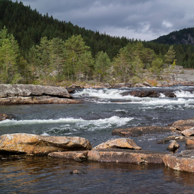Wilde Wasserströmungen im Fluss 