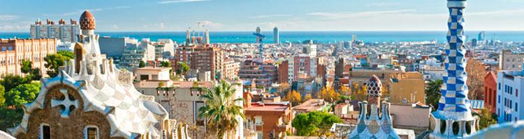 Ein Blick über die Architektur-Stadt Barcelona