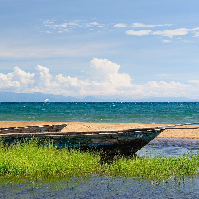 Ufer des Tanganjikasee mit Booten