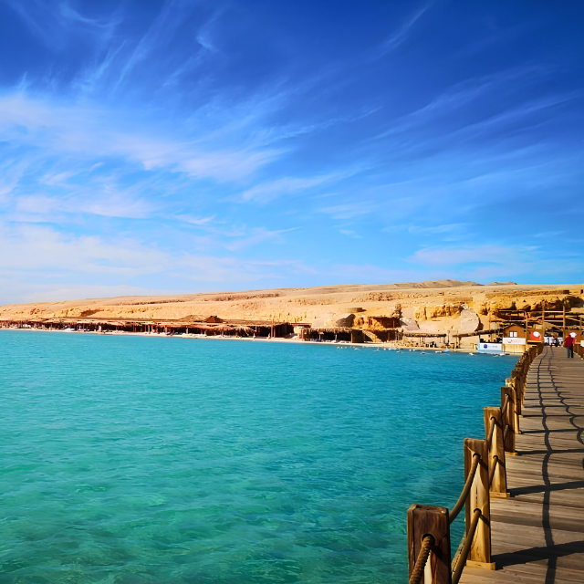 Blick auf Orange Bay in Ägypten
