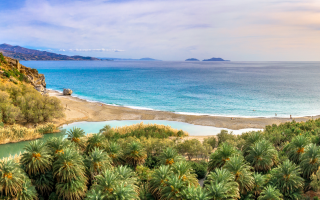 Kreta Preveli Strand Luftaufnahme